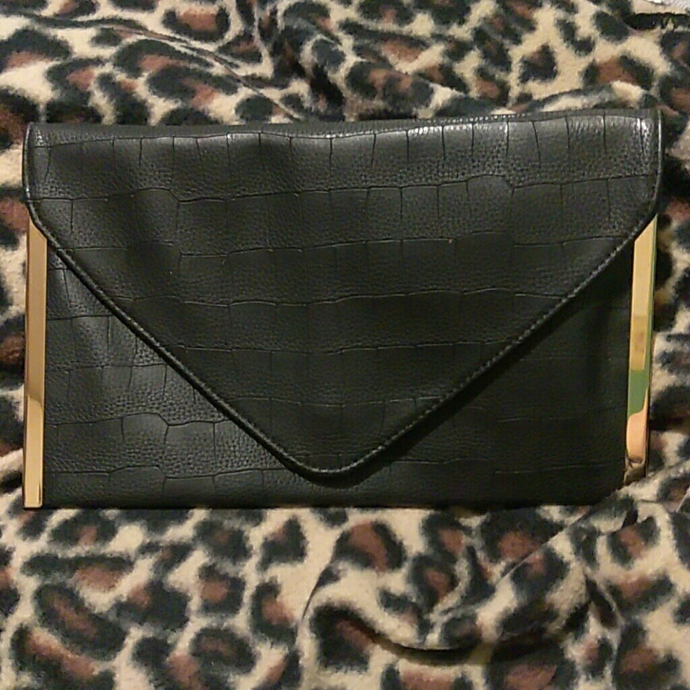 Black and gold clutch.